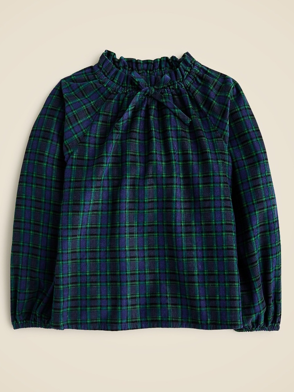 BNWT Crewcuts by J.Crew Ruffleneck Corduroy Top in Plaid